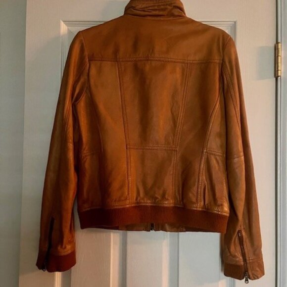 Guess Genuine Leather Jacket Color Size M - Picture 2 of 4